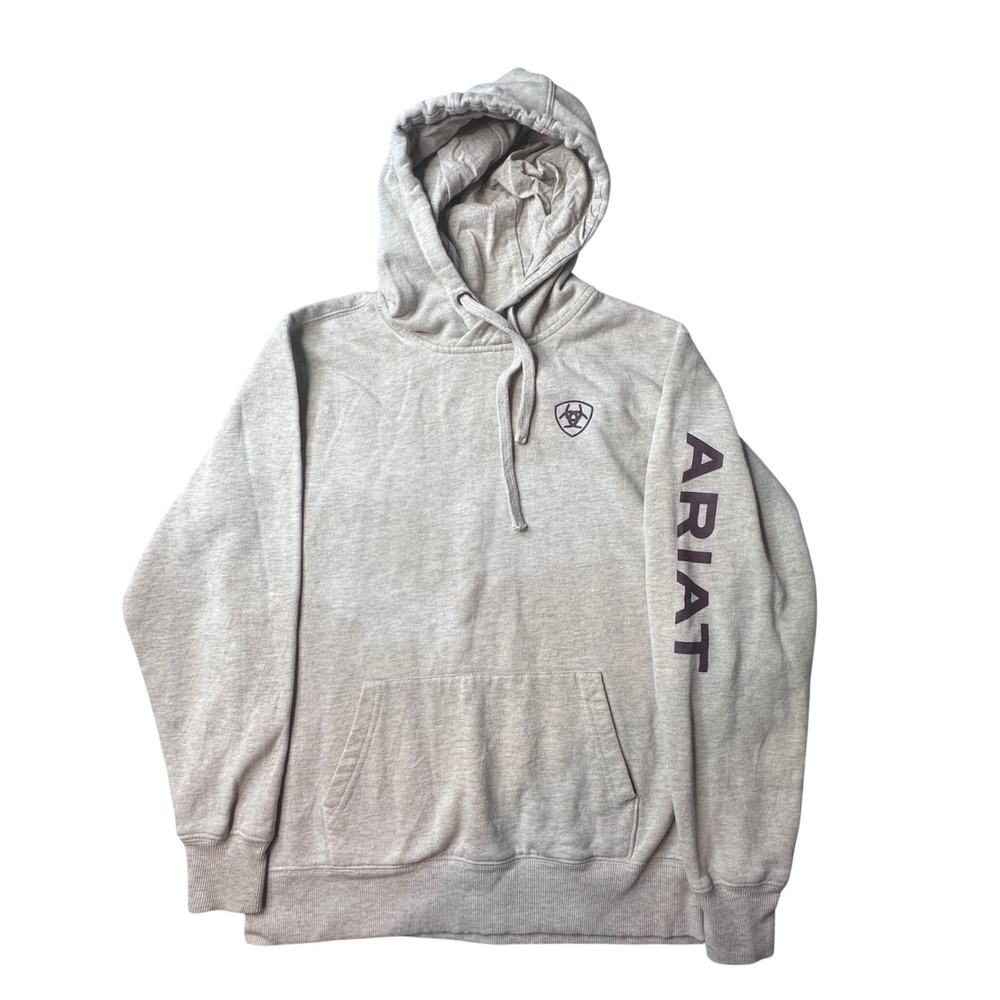 Ariat Hoodie Womens S Oatmeal Ariat Logo Hood Real Western Graphic Sweatshirt